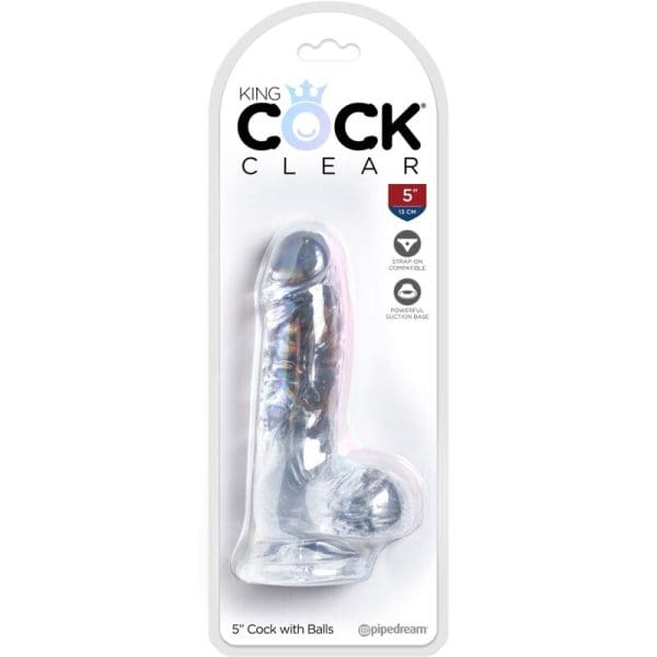 KING COCK - CLEAR REALISTIC PENIS WITH BALLS 10.1 CM TRANSPARENT 5
